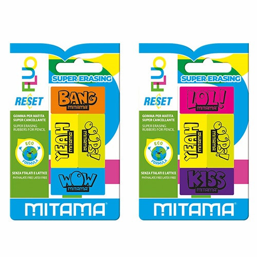 Radír Mitama FLUO színes 4 db-os klt.