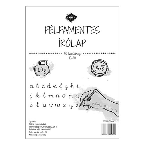 Írólap pd A/5 félfamentes 10-50 nejlonos