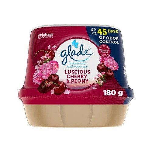 Légfrissítő zselé Glade Bathroom Zamatos cseresznye és bazsarózsa 180g