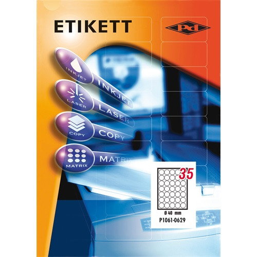 Etikett címke pd 40 mm kör 100 ív 3500 db/doboz