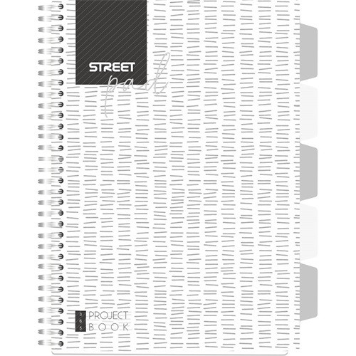 Spirálfüzet Street Pad Black & White Edition A/4 100 lapos vonalas, fehér