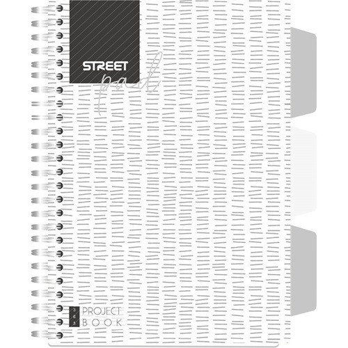 Spirálfüzet Street Pad Black & White Edition A/5 100 lapos kockás, fehér