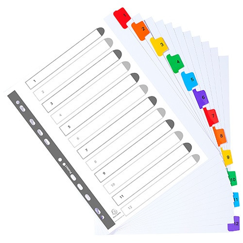 Regiszter karton Exacompta A/4 MAXI 1-12-ig laminált fülekkel