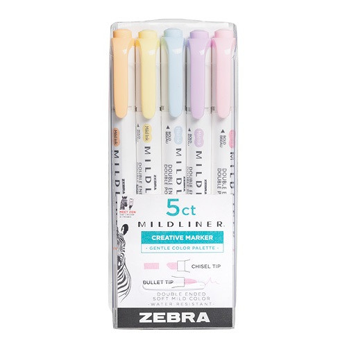 Szövegkiemelő Zebra Mildliner Highlighter Gentle 5-ös készlet