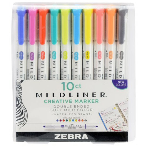 Szövegkiemelő Zebra Mildliner Highlighter 10-es készlet