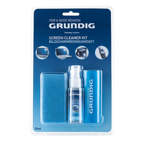 Képernyő tisztító szett Grundig 20ml zselé 20x20cm kendő