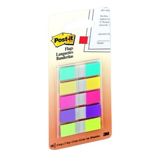 Oldaljelölő 3M Post-it 683-5 12x43mm műanyag 5 szín