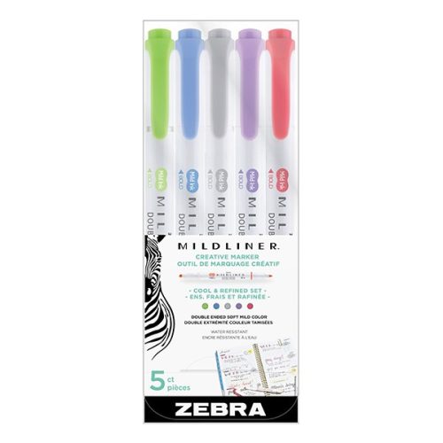 Szövegkiemelő kétvégű ZEBRA Mildliner cool & refined 1,4-4,0 mm 5 darabos