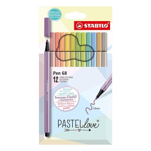 Filctoll STABILO Pen 68 Pastellove 1mm 12db-os készlet