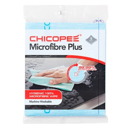 Törlőkendő mikroszálas CHICOPEE Mircofibre Plus mosható 34 x 40 cm kék 5 db/csomag