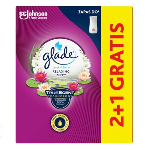 Légfrissítő utántöltő GLADE Touch & Fresh Japán kert 3x10ml