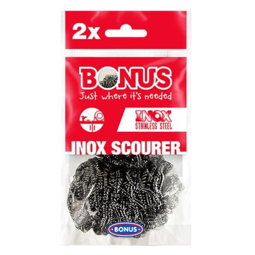 Edénysúroló BONUS Inox spirál fém dörzsi 5x5x3,5cm 2 darabos