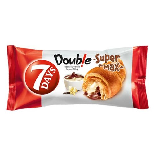 Croissant 7DAYS Super Double Max kakaós és vaníliás töltelékkel 110g