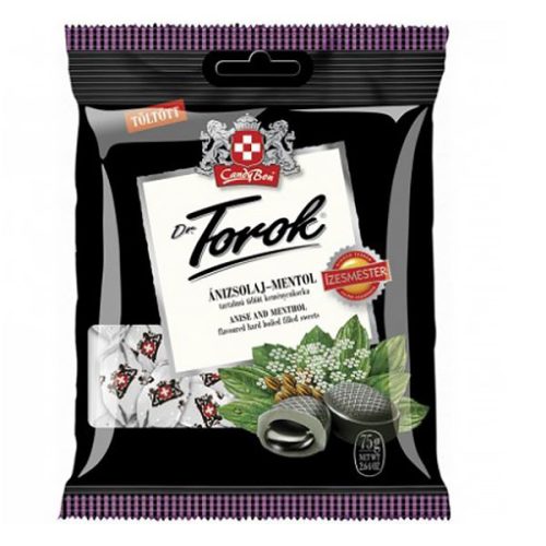 Töltött keménycukorka DR. TOROK ánizsolajjal és mentollal 75g