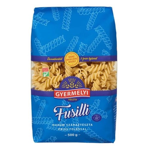 Száraztészta fusilli GYERMELYI 2 tojásos durum 500g