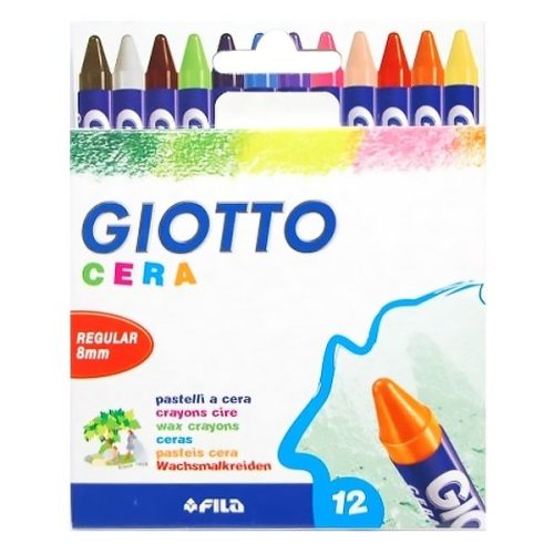 Zsírkréta GIOTTO Cera kerek hegyezett 8mm 12 színű