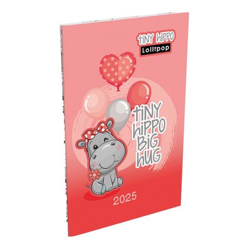 Zsebnaptár LIZZY CARD Lollipop Tiny Hippo  A/6 heti papírborítós 2025.