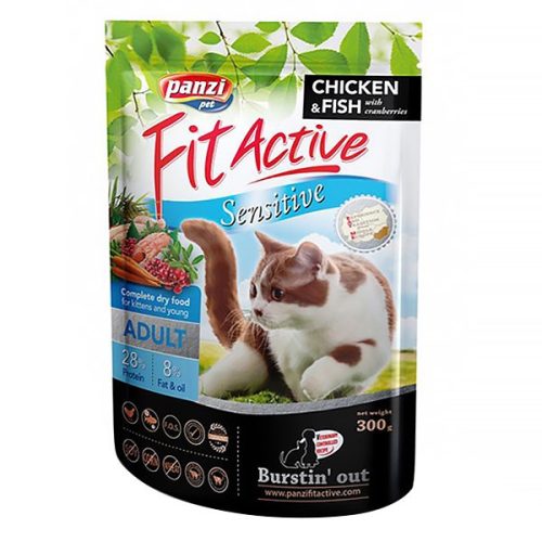 Állateledel száraz PANZI FitActive Sensitive felnőtt macskáknak 300 g