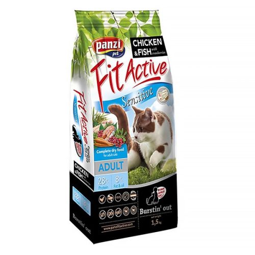 Állateledel száraz PANZI FitActive Sensitive felnőtt macskáknak 1,5 kg