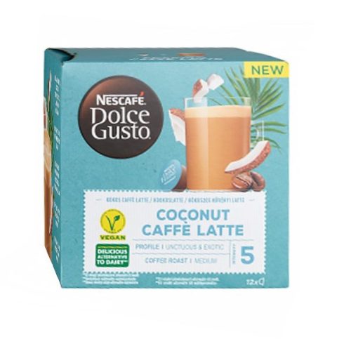 Kávékapszula NESCAFE Dolce Gusto Coconut Café Latte vegán kókuszos 12 kapszula/doboz