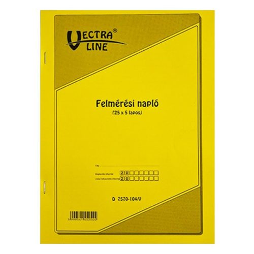 Nyomtatvány felmérési napló VECTRA-LINE A/4 25x5 vegykezelt